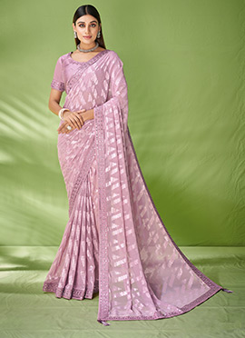 Mauve Elegant Hue Handloom Saree