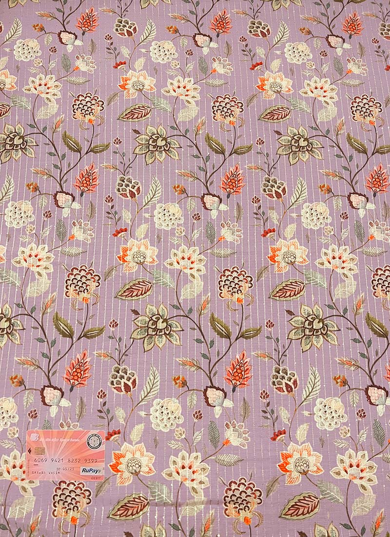 Mauve Color Sequins Art Silk Fabric