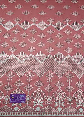 Mauve Georgette Embroidered Fabric