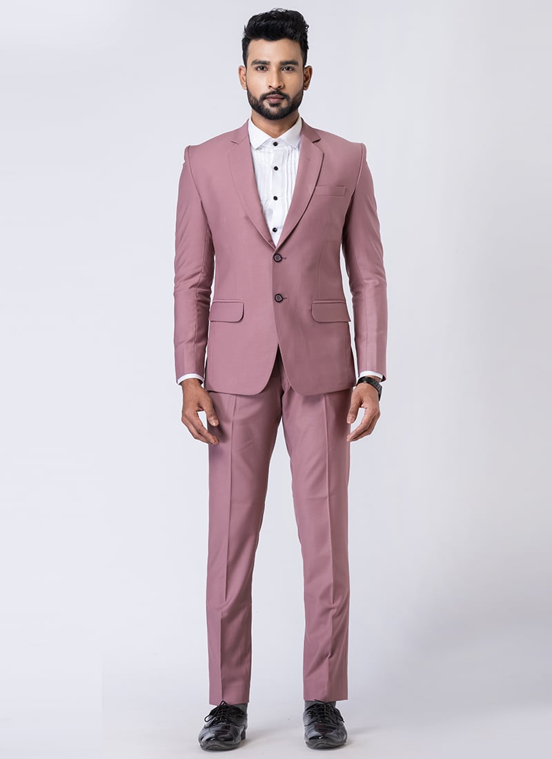 Mauve Men Suit Wedding Wear
