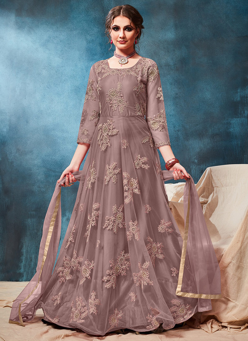 mauve anarkali