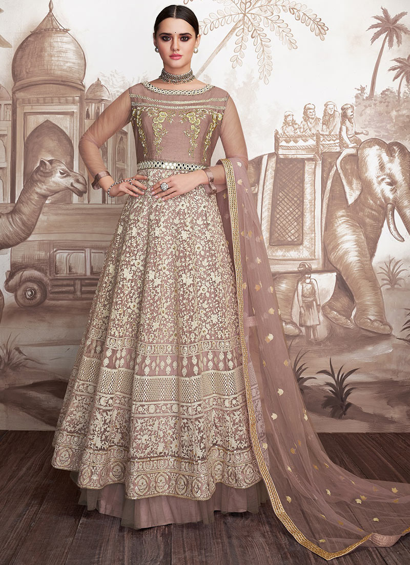 mauve anarkali