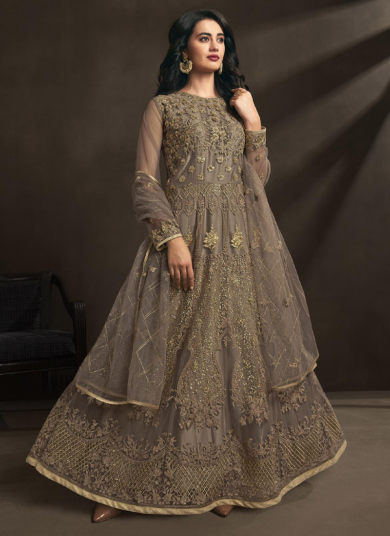 mauve anarkali