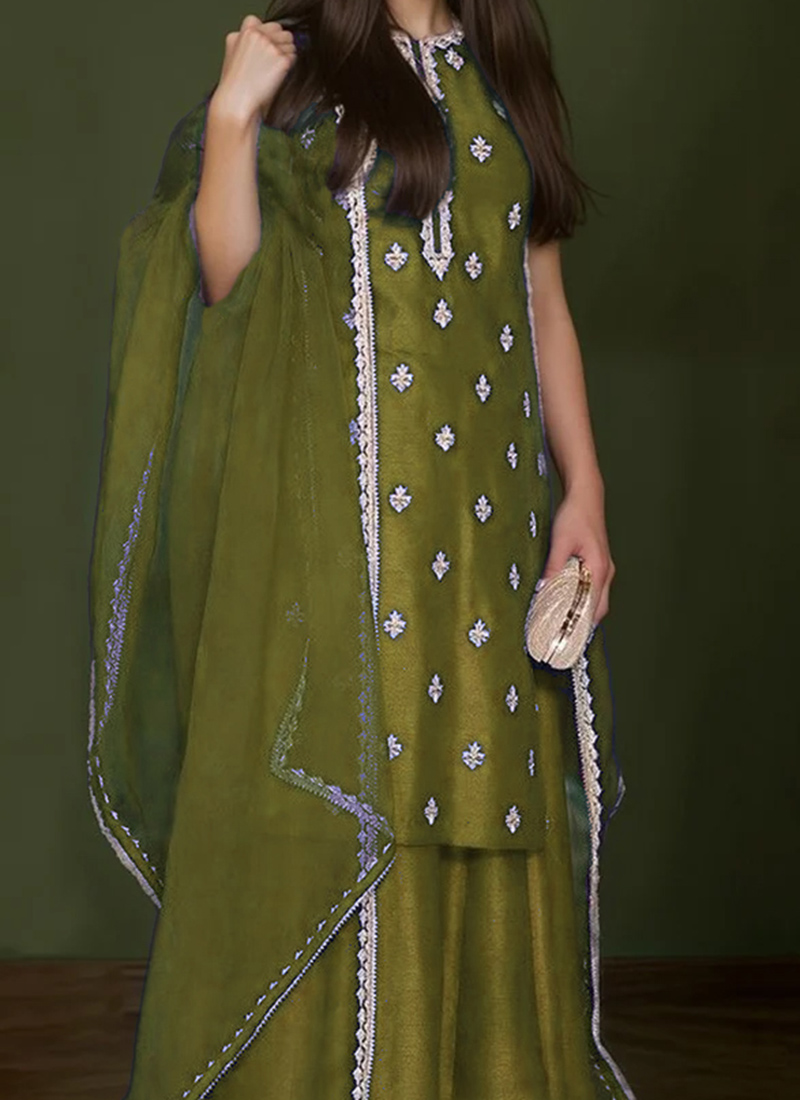 Surmi Mehendi Green Suit Set