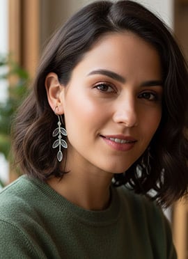 Minimal Silver Oxidised Drop