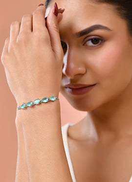 Mint Green Stone Adjustable Bracelet For Women