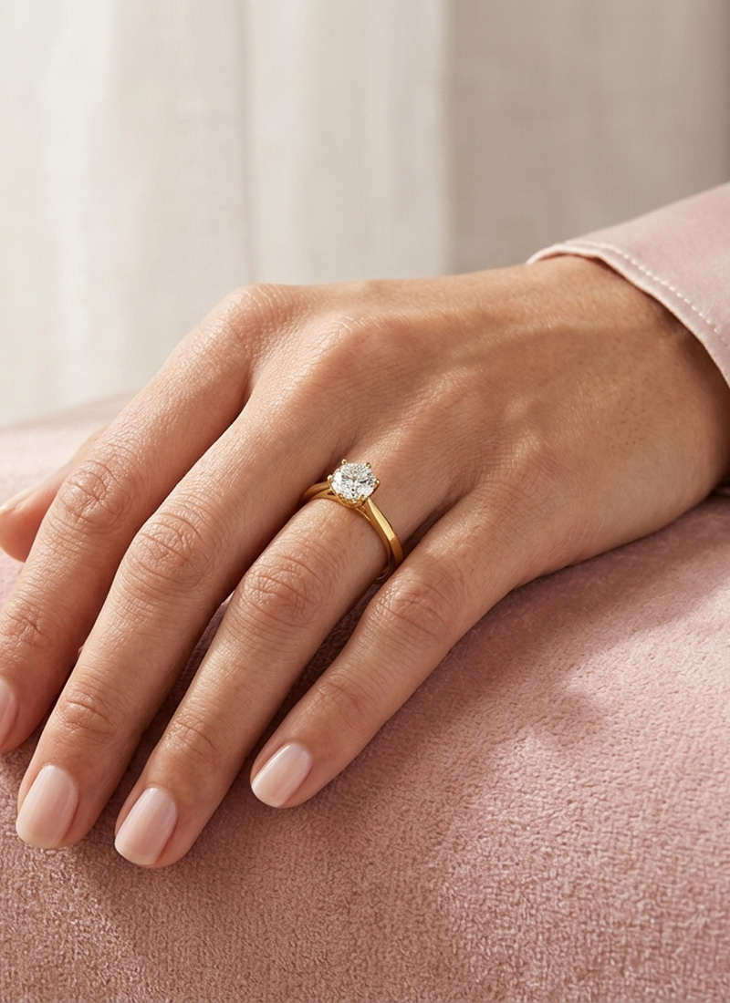 Modern Gold 925 Sterling Silver Moissanite Ring Wedding Wear