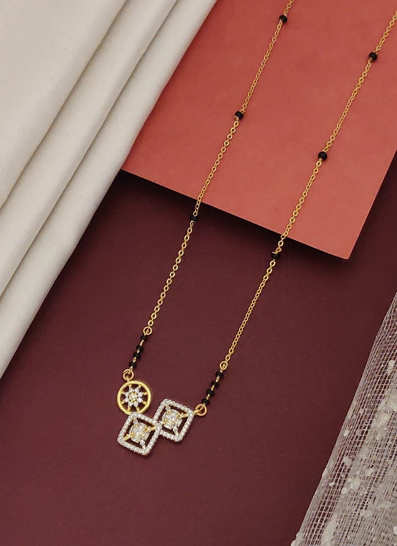 Modern Gold Beads Stones Mangalsutra Festive Wear