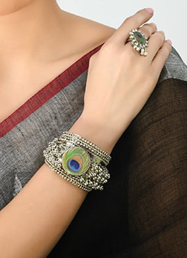 Modern Silver Oxidised Bracelet