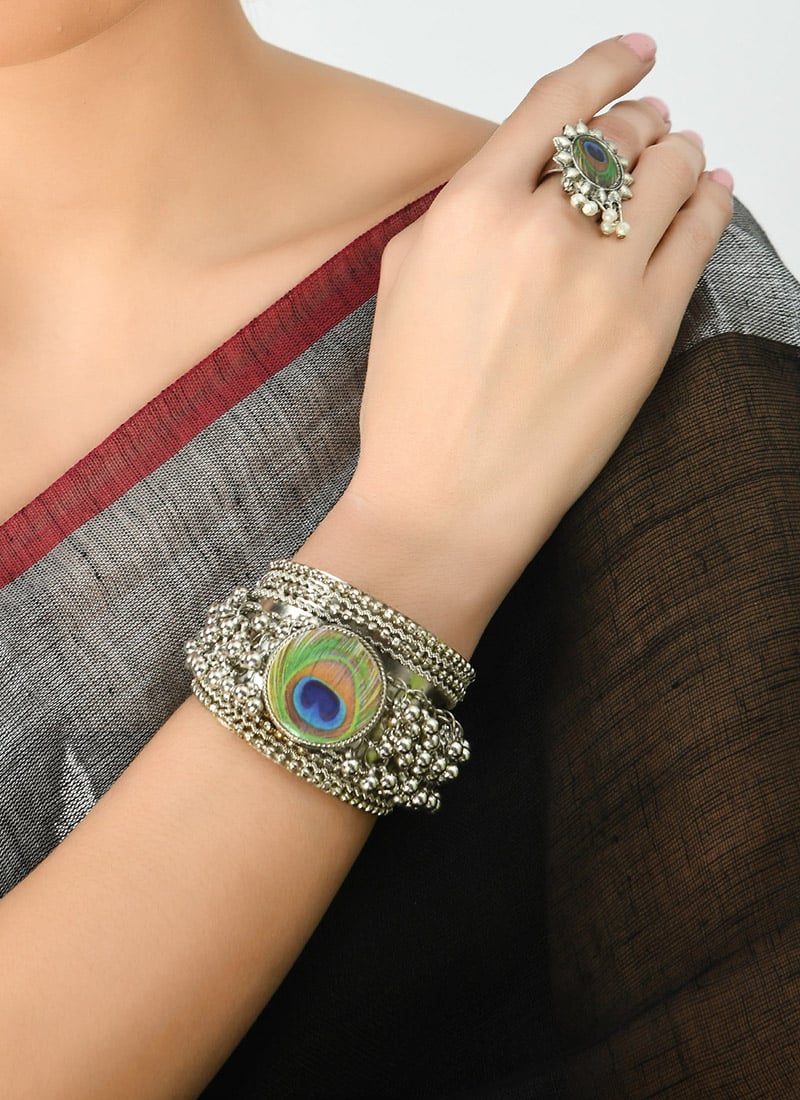 Modern Silver Oxidised Bracelet After Six Wear