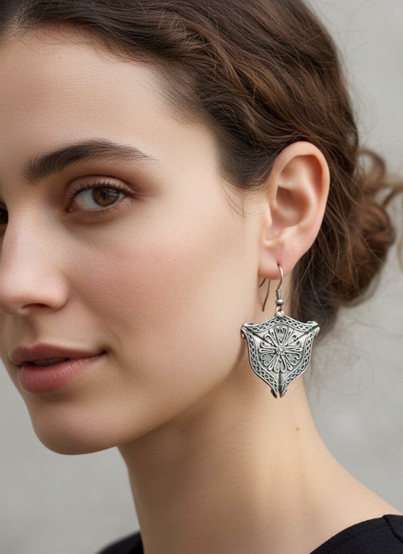 Modern Silver Oxidised Drop After Six Wear