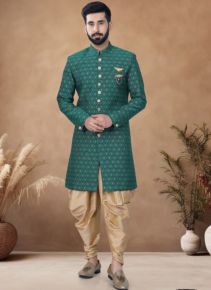 Morpeach Jacquard Indowestern Sherwani