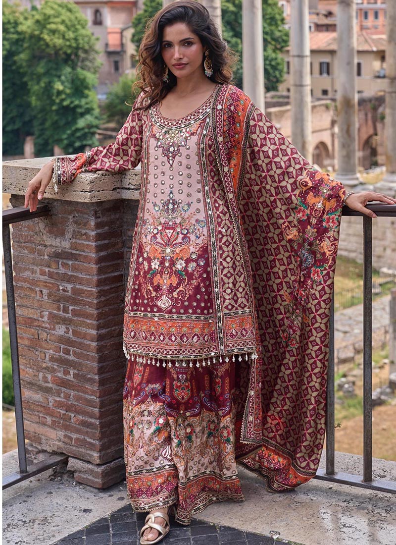 Multicolor Aarii Gota Patti Embellished Palazzo Suit After Six Wear