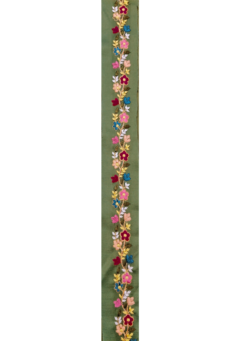 Multicolor Art Silk Embroidered Fabric