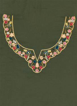 Multicolor Art Silk Embroidered Fabric