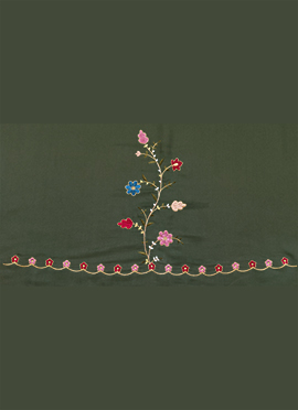 Multicolor Art Silk Embroidered Fabric