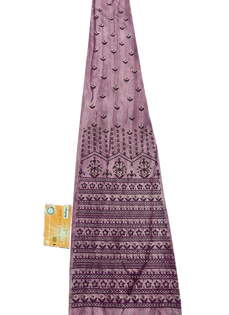 Multicolor Art Silk Embroidered Fabric