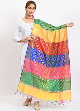 Multicolor Banarasi Silk Weaving Dupatta