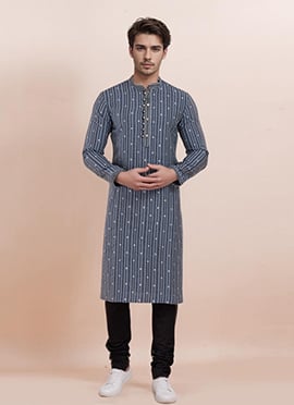 Multicolor Cotton Silk Jacquard Kuta Pyjama For Men