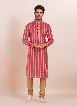 Multicolor Cotton Silk Jacquard Kuta Pyjama For Men