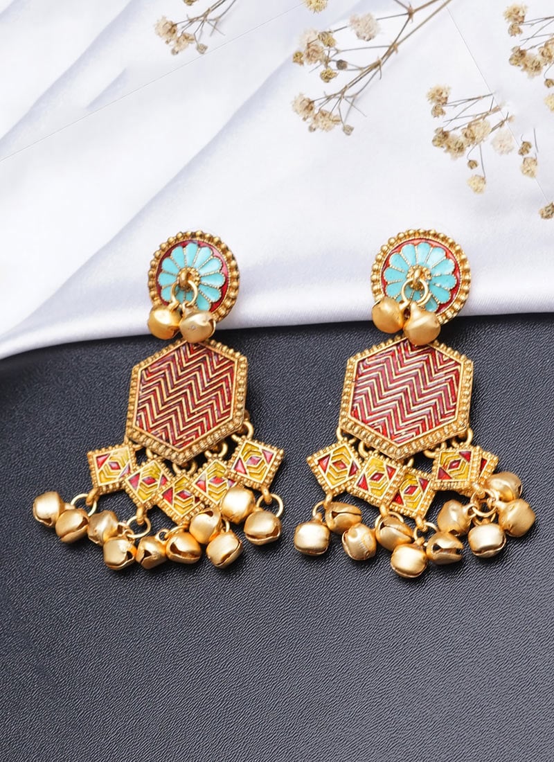 Multicolor Danglers Festive Wear