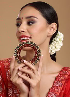 Multicolor Gold Plated Hand Crafted Meenakari And Pearl Work Kada