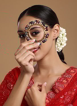 Multicolor Gold Plated Hand Crafted Meenakari Elephant Kada