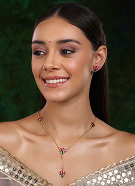 Multicolor Gold Plated Kundan Studded Stunning Necklace