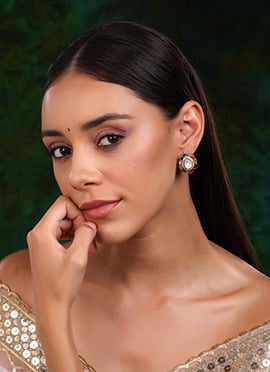 Multicolor Gold Plated With Kundan And Stone Work Studs