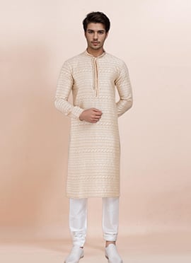 Multicolor Jacquard Silk Kuta Pyjama For Men