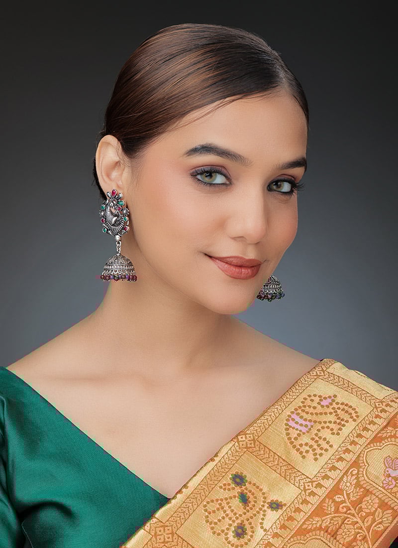 Multicolor Jhumka Earrings Festive Wear