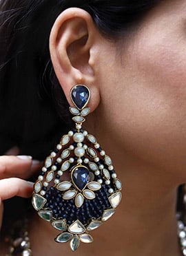 Multicolor Kundan With Moti And Beads Chandeliers