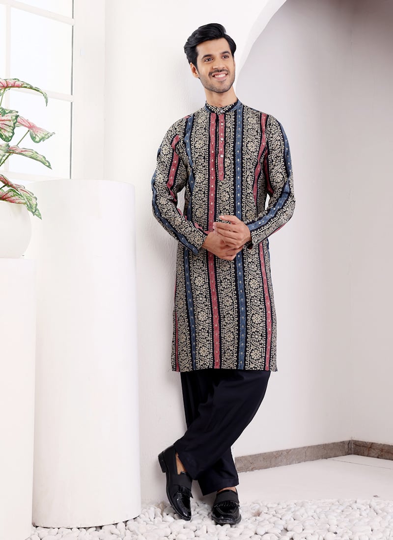 Multicolor Modal Silk Printed Kurta