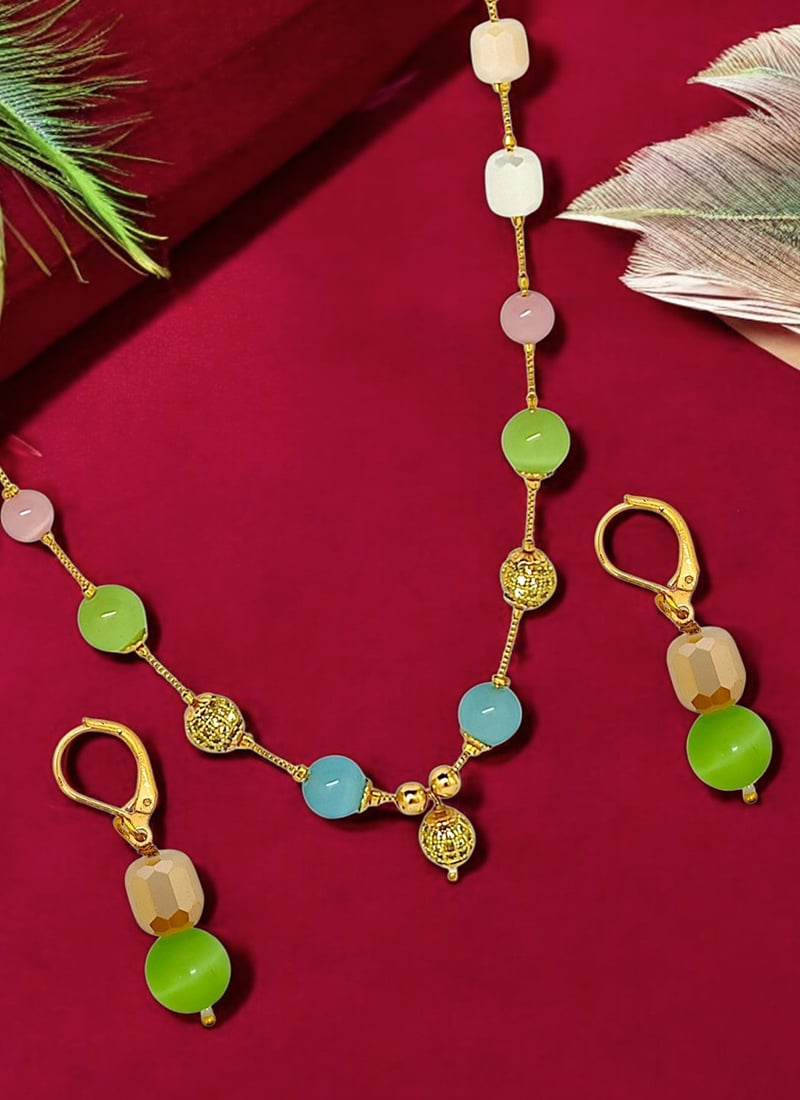 Multicolor Moti Necklace Festive Wear