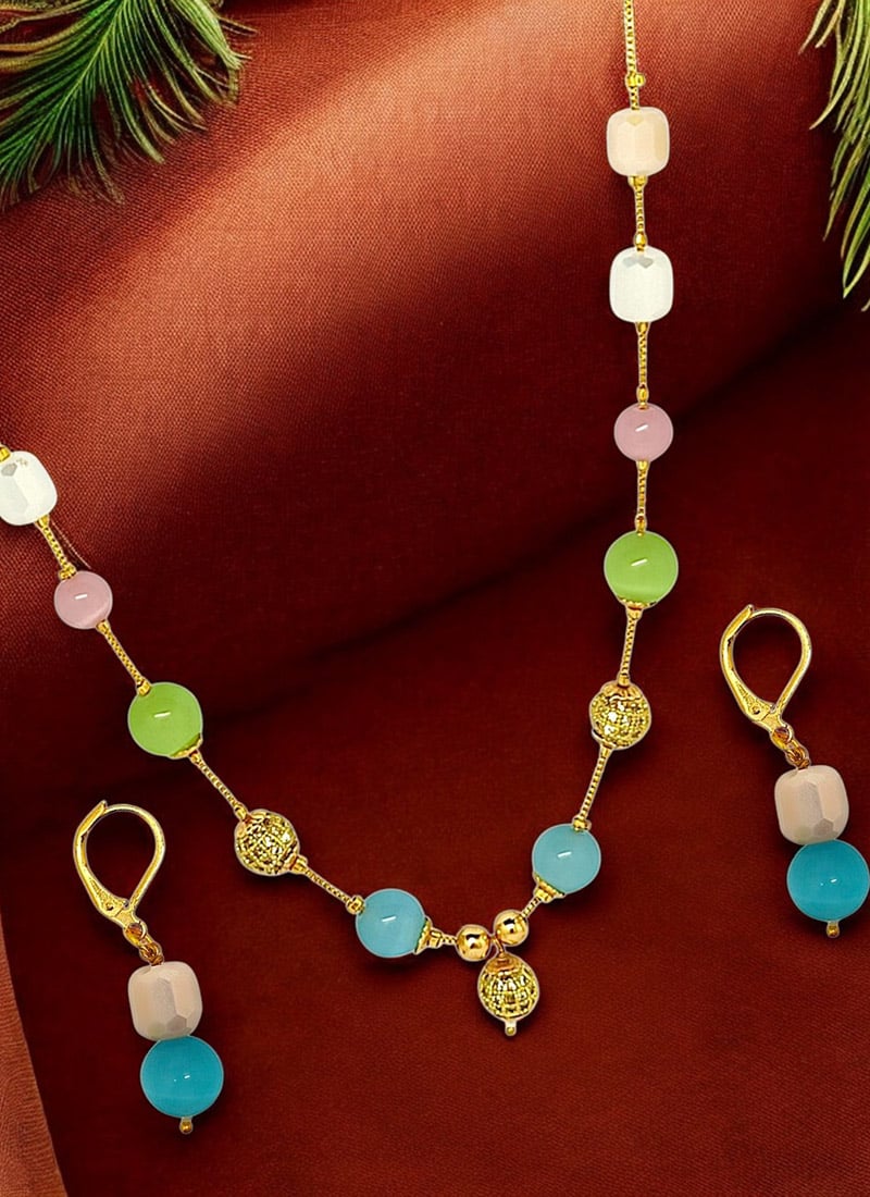 Multicolor Moti Necklace Festive Wear
