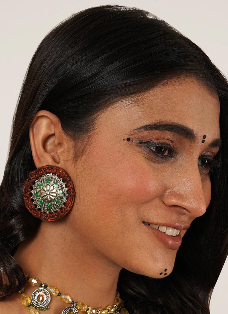 Multicolor Oxidised Studs Festive Wear
