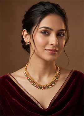 Multicolor Polki Necklace Set