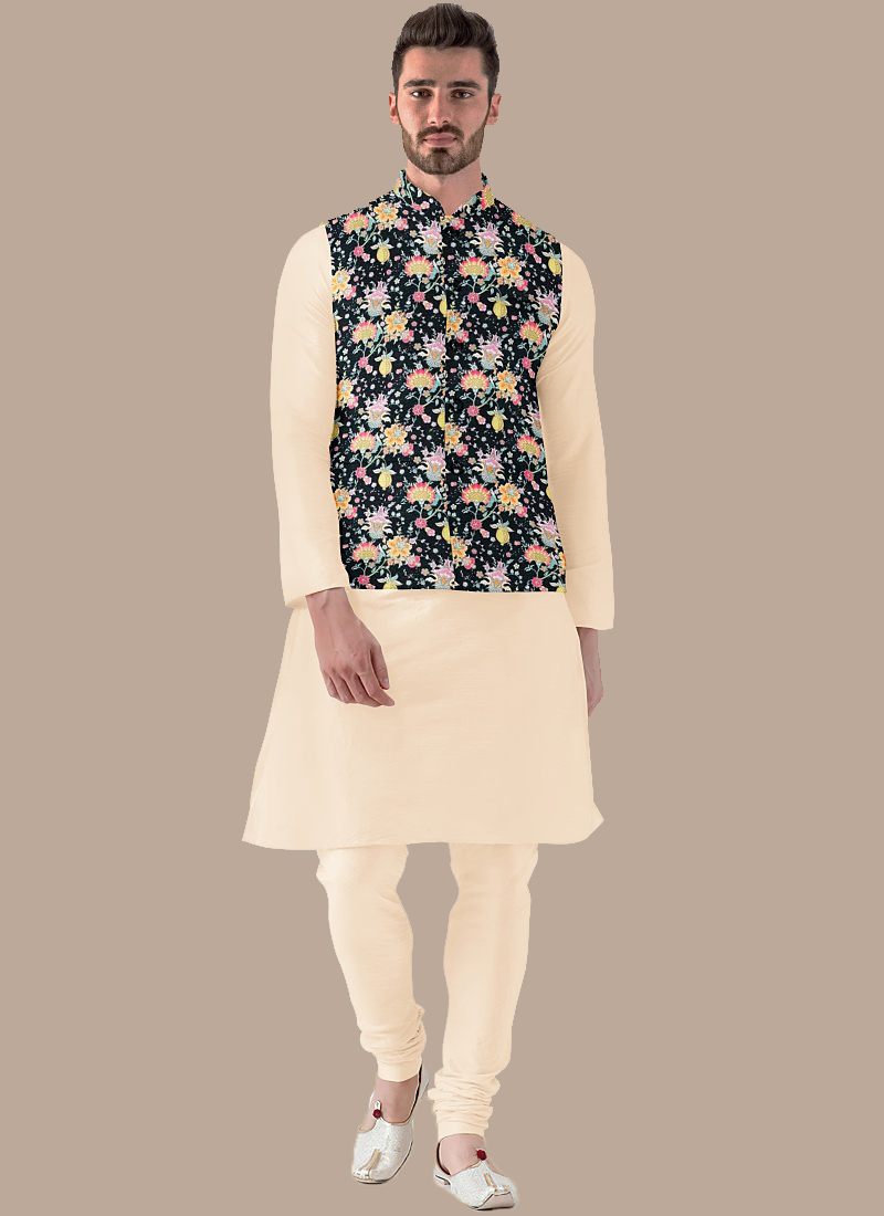 Multicolor Printed N Cream Bandi Set