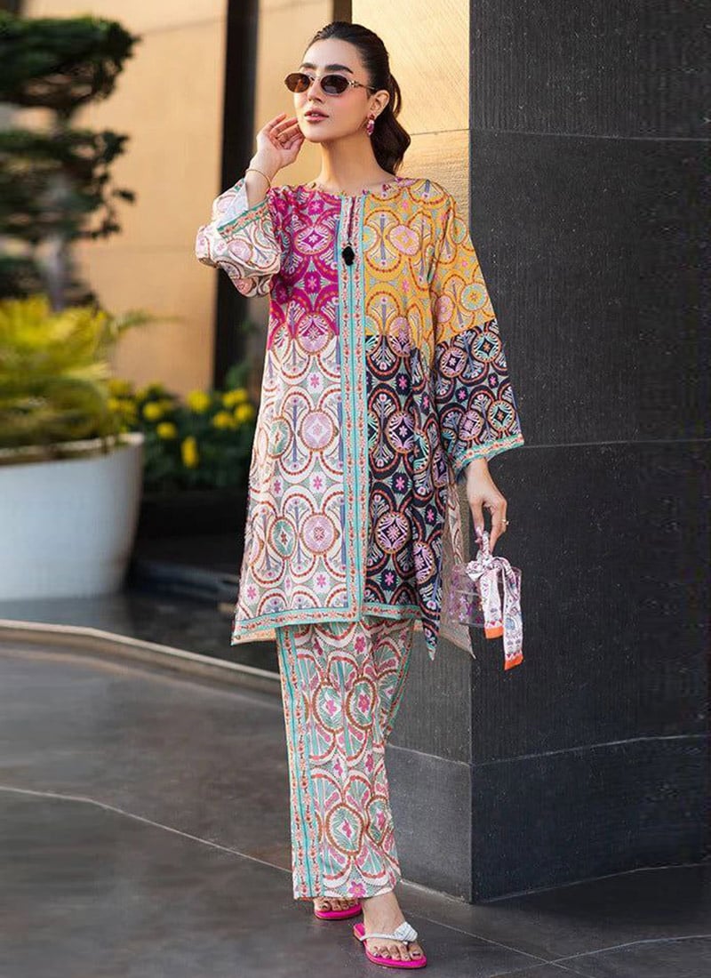 Multicolor Rayon Digital Print Indowestern Co ord Set After Six Wear