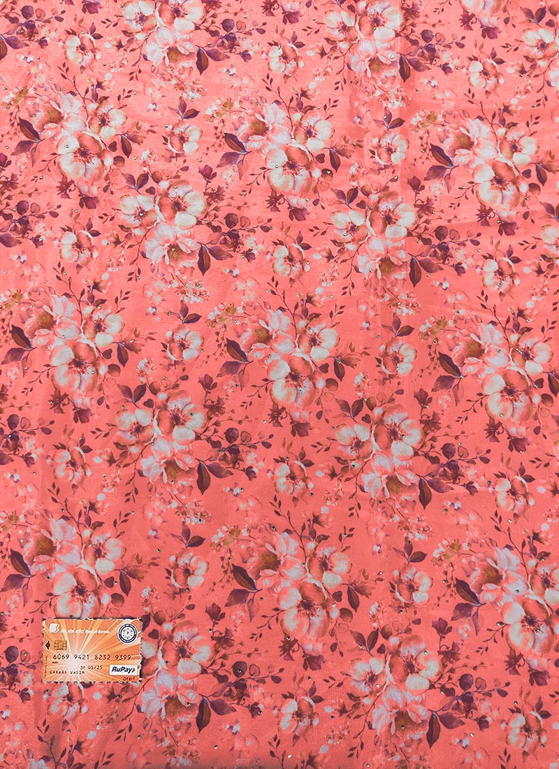 Multicolored Art Silk Stone Fabric