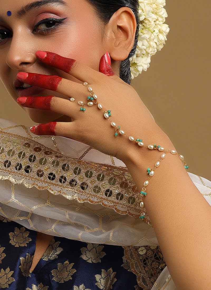 Multicolored Beaded Haath Pool Festive Wear