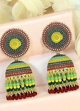 Multicolored Beads Jhumka