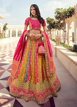 Buy Multi Colored Lehenga Choli Online 