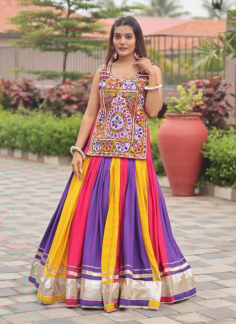 Multicolored Blended Cotton Gamthi Work Indowestern Sets and Suits