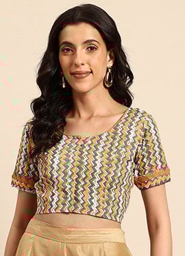 Multicolored Blended Cotton Printed Blouse