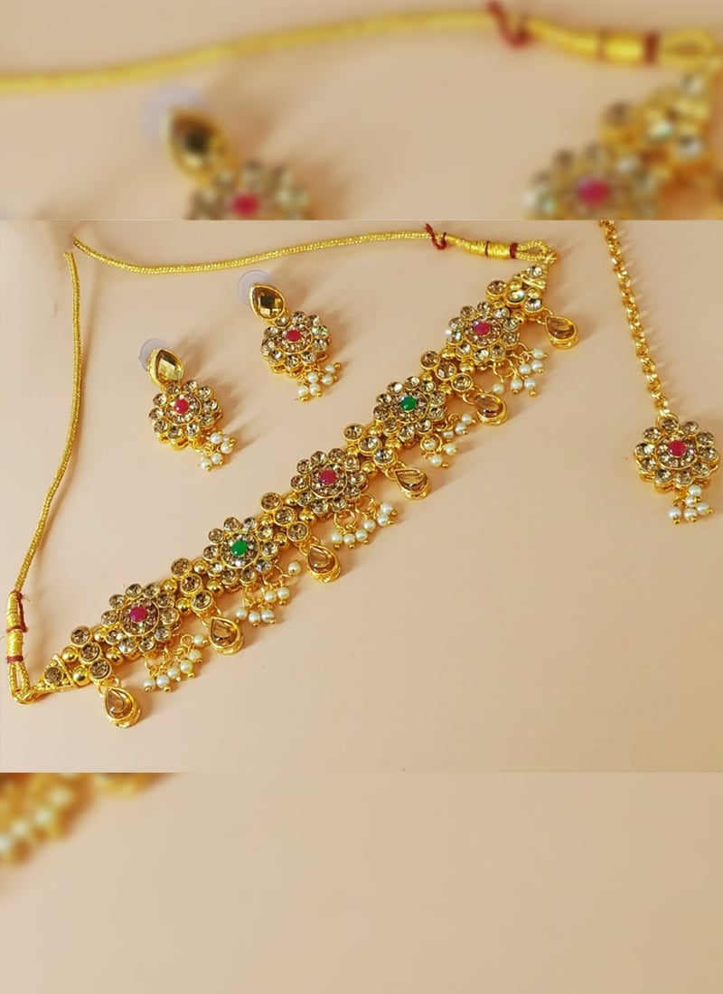 Multicolored Choker Set Party Wear