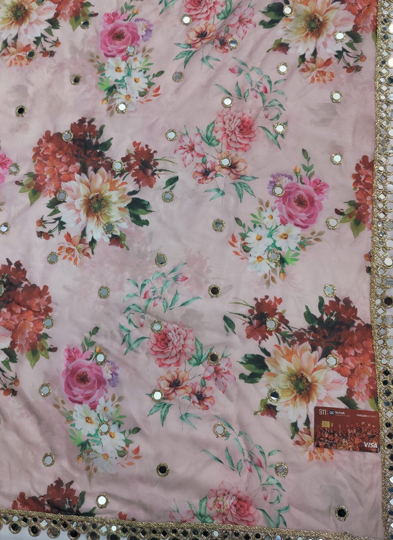 Multicolored Digital Print Art Silk Fabric
