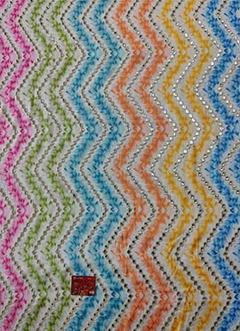Multicolored Digital Printed Chinon Fabric