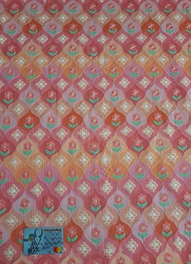 Multicolored Georgette Mirror Embroidery Fabric