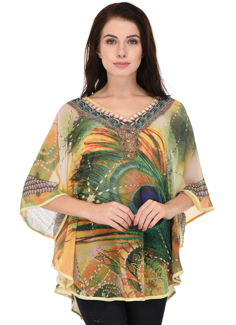 Buy Multicolored Georgette Printed Top 